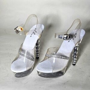 Ellie shoes Clear 5.5 inch Platform sandals. Size 7